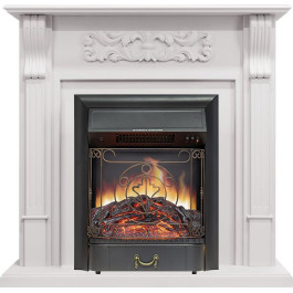 Royal Flame Venice - Фактурный белый с очагом Majestic FX Black