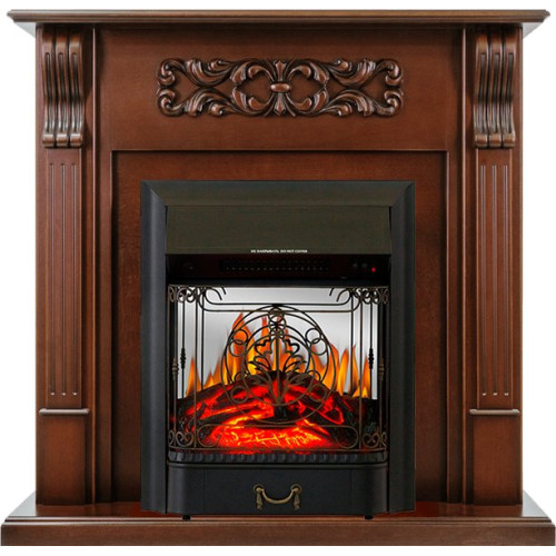 Royal Flame Venice - Махагон коричневый антик с очагом Majestic FX M Black