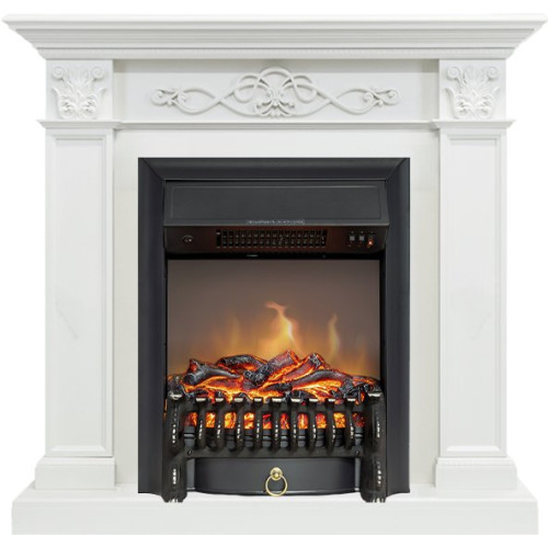 Royal Flame Verona - Белый дуб с очагом Fobos FX M Black