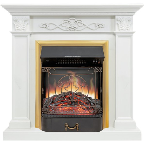 Royal Flame Verona - Белый дуб с очагом Majestic FX Brass
