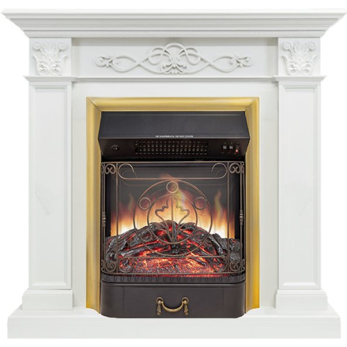 Royal Flame Verona - Белый дуб с очагом Majestic FX M Brass
