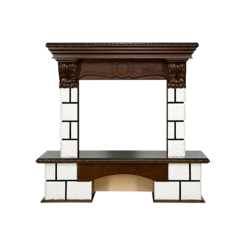 Royal Flame Pierre Luxe угловой - Темный дуб / Белый (Высота 1045мм)